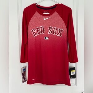 NWT Nike Red Sox Dri-FIT Men’s Small 3/4 Raglan Sleeve, MLB Authentic Collection